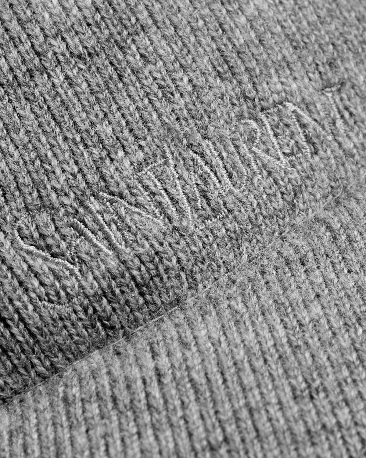 Saint Laurent Ribbed Knit Baseball Cap With Curved Brim In Gray