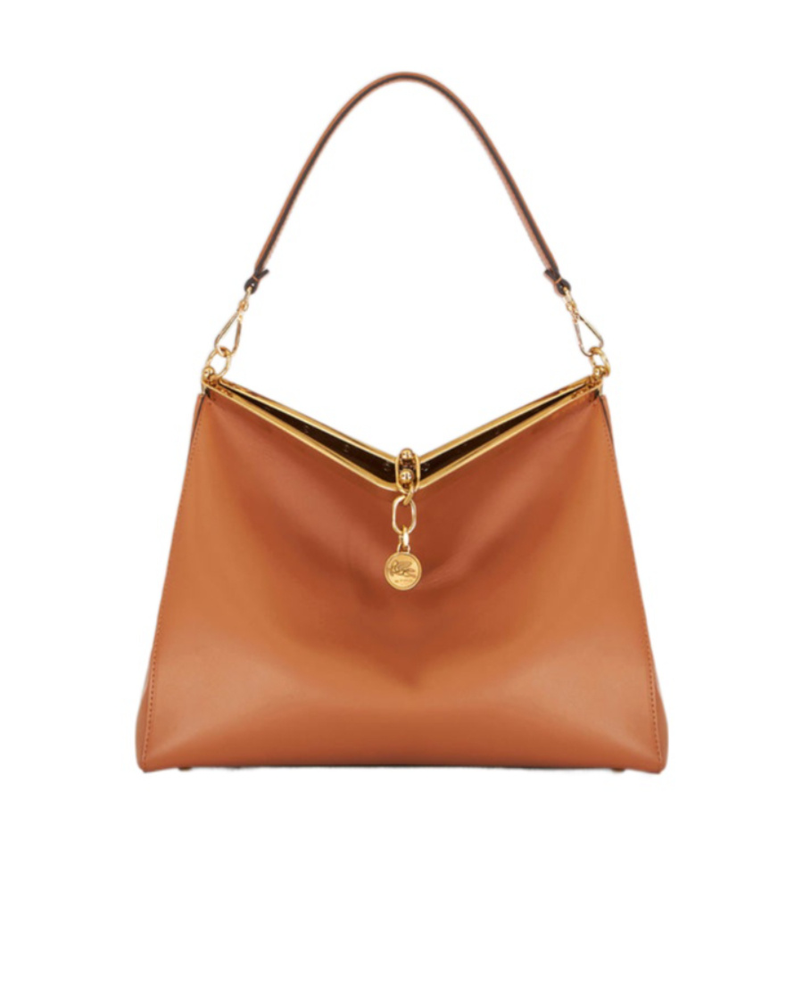 Etro Small Vela Leather Shoulder Bag In Brown