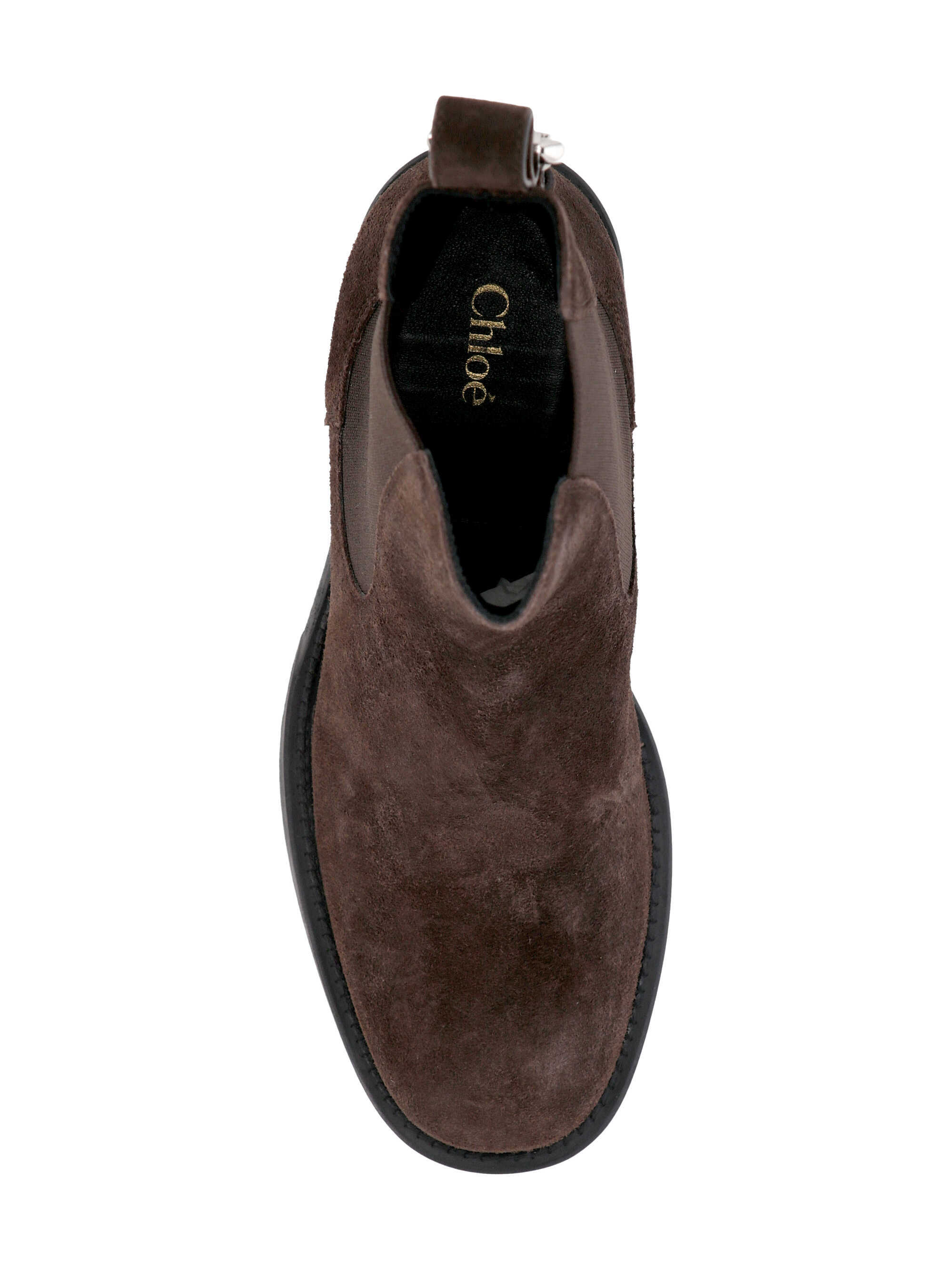 Chloé Round Toe Short Boots In Brown