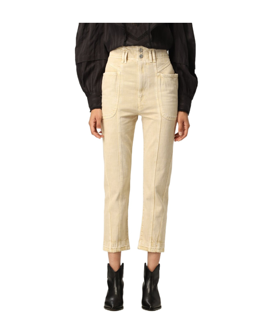 Isabel Marant High-rise Cropped Trousers In Nude