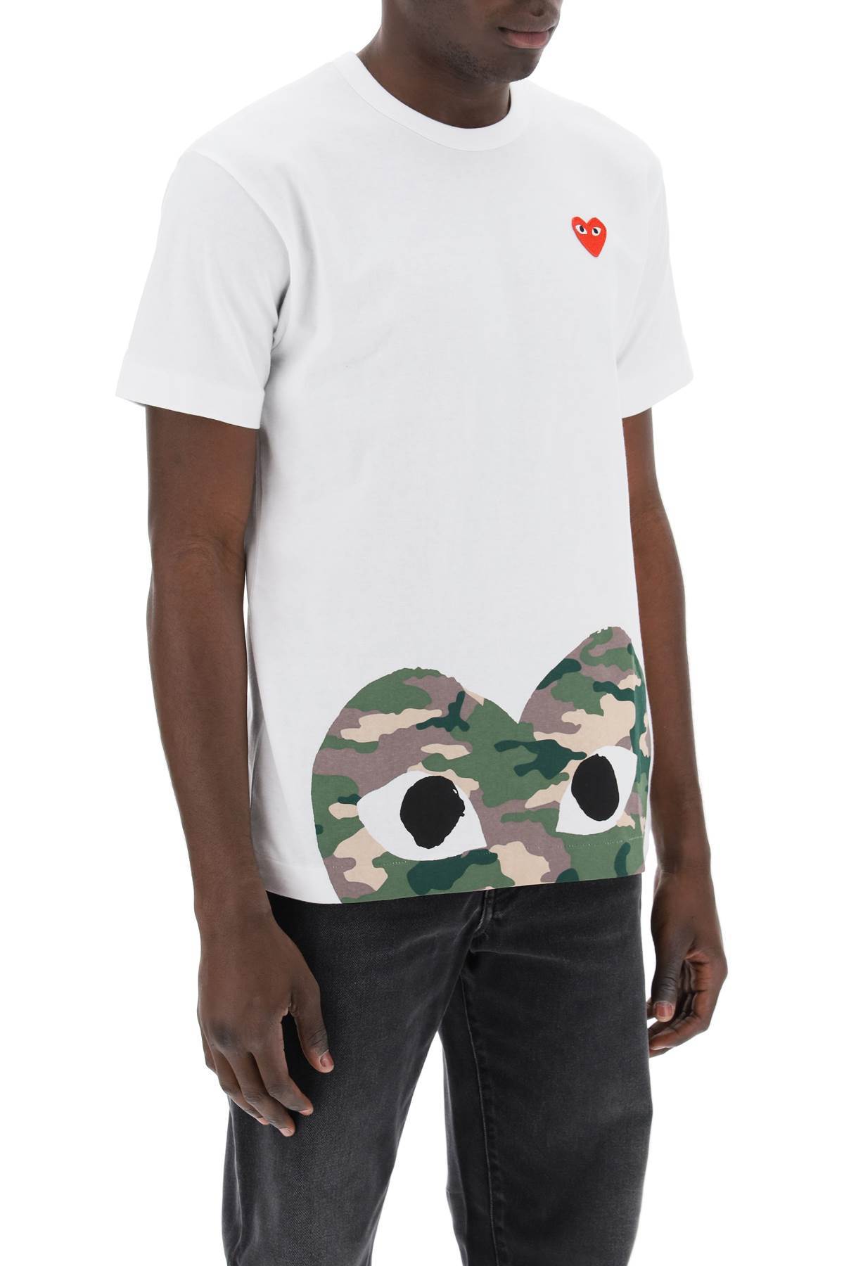Comme Des Garçons Play Comme Des Garcons Play Camouflage Edge Heart Kawakubo Rei Short Sleeve White