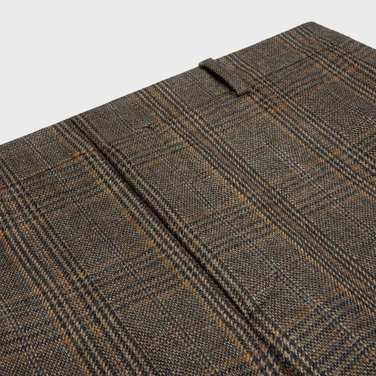 Celine Prince Of Wales Wool Trousers In Brown