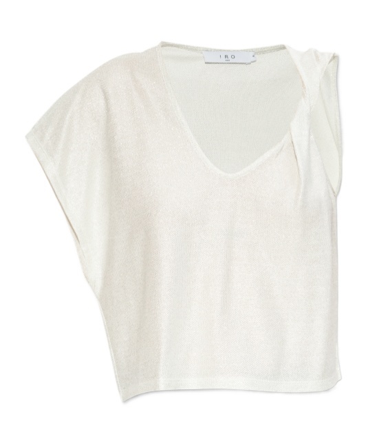 Iro Relaxed Fit V-neck T-shirt With Cropped Hem In White