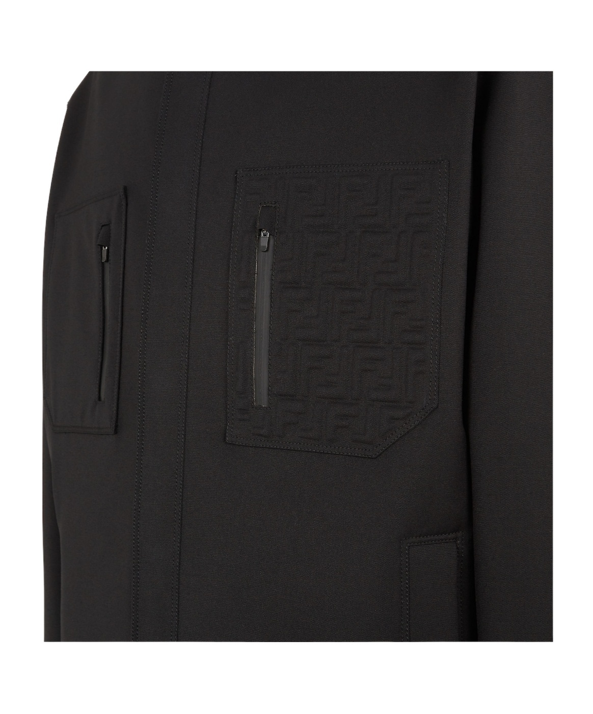 Fendi Long-sleeved Casual Jacket In Black