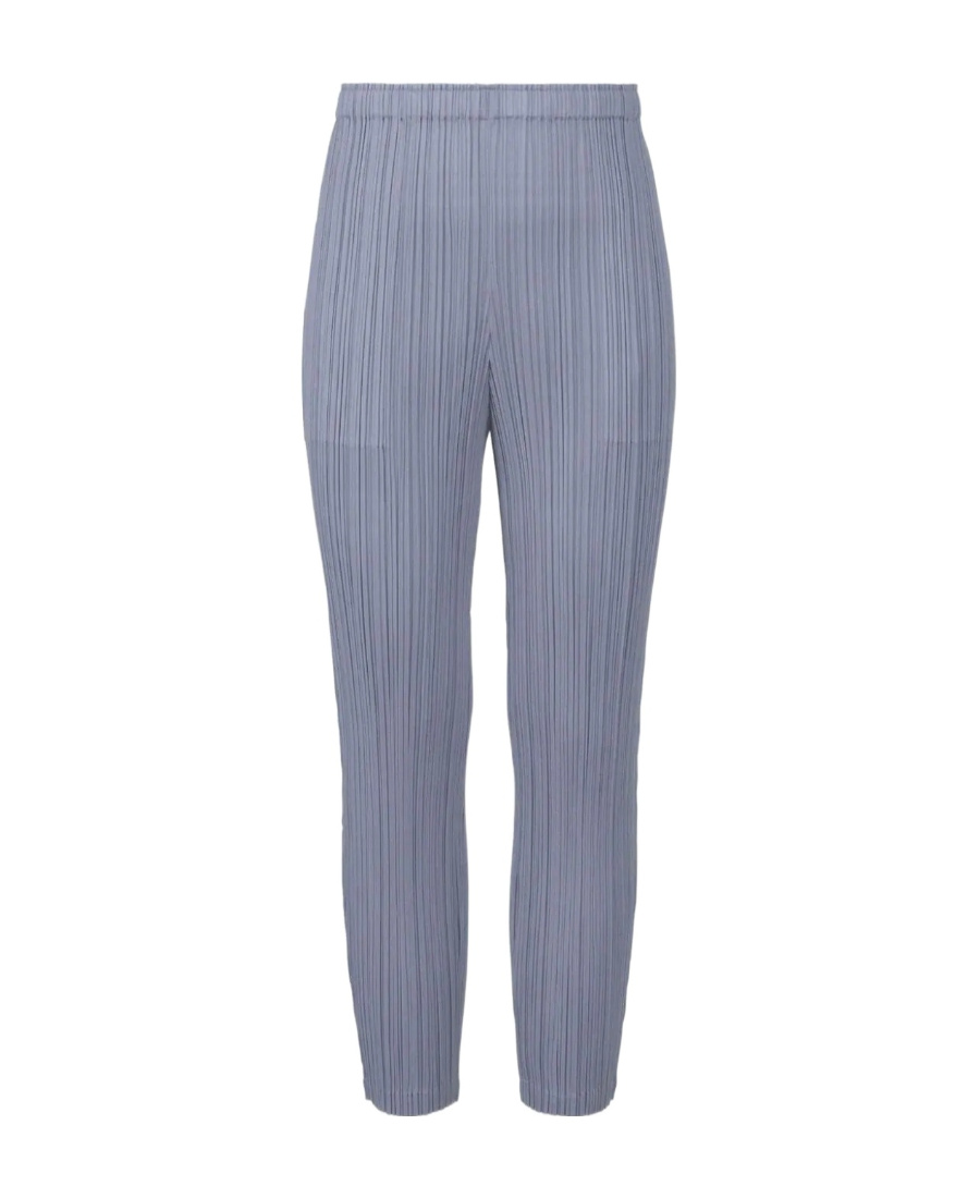 Shop Issey Miyake Plissé-effect Elasticated-waist Trousers In Blue