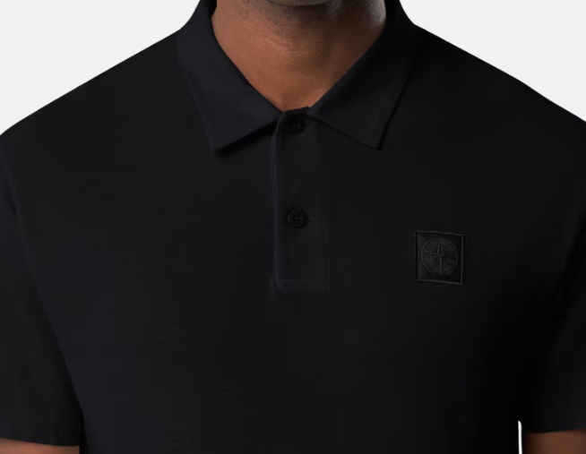 Stone Island 2200205 Organic Cotton Jersey 'fissato' Effect In Black