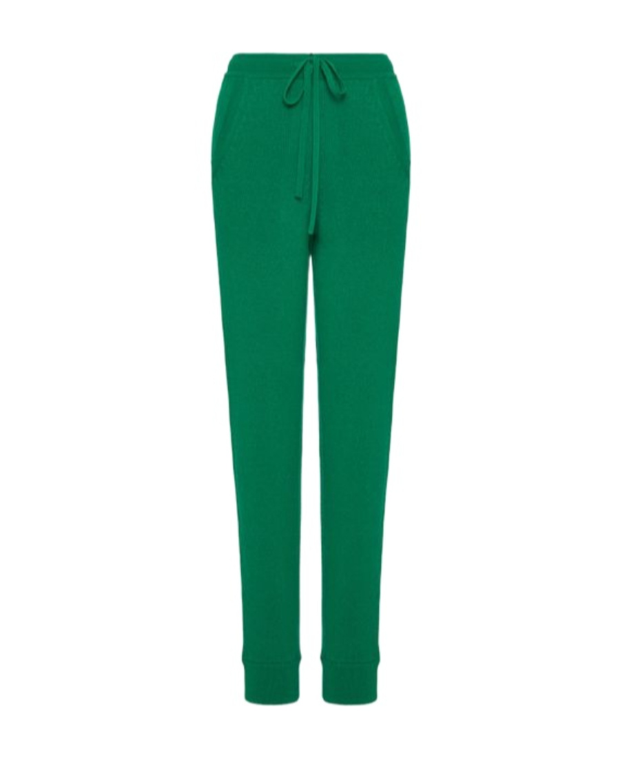 Valentino Drawstring Wool Trousers In Green