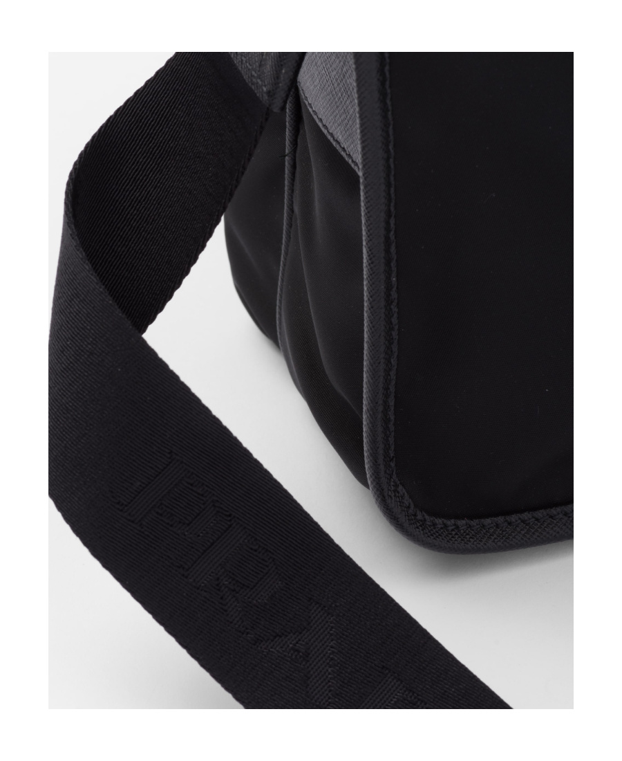 Prada Re-nylon Triangle-logo Crossbody Bag In Black