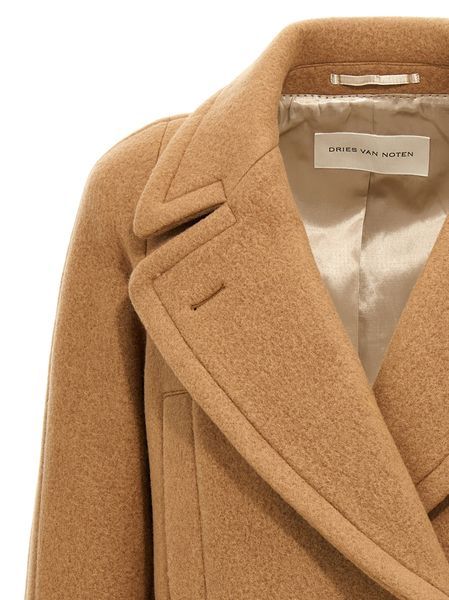 Shop Dries Van Noten Randia Double-breasted Coat In Brown