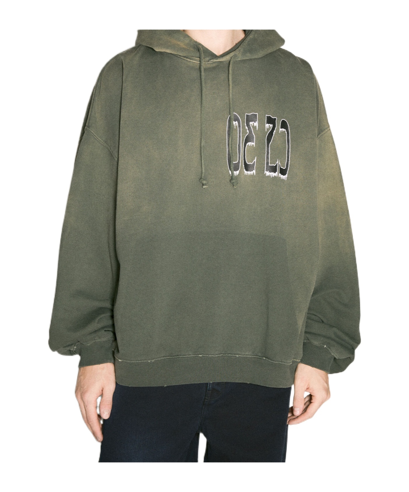 032c Spliced Bubble Hooded Sweatshirt In Green