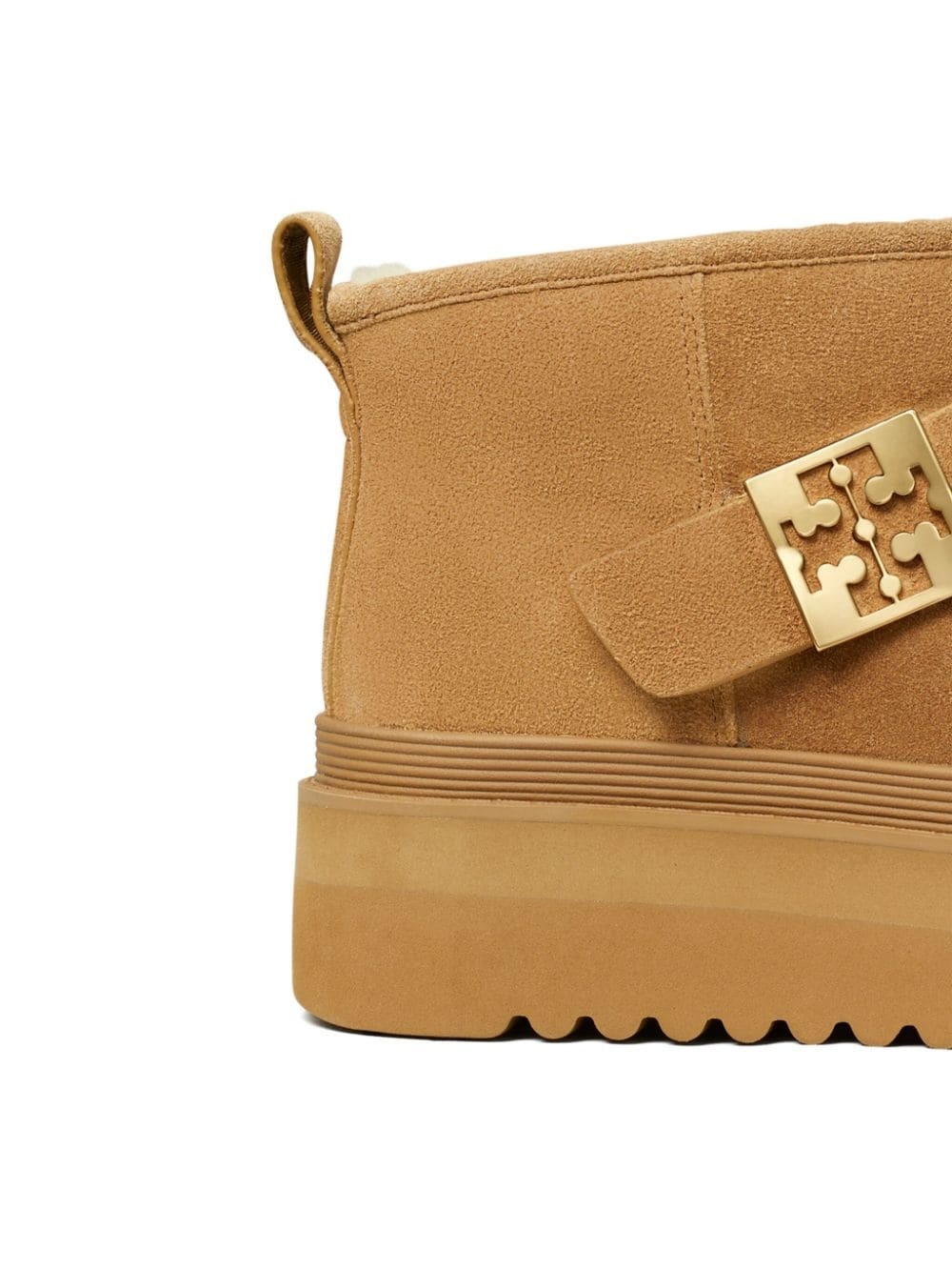 Tory Burch Mellow Genuine Shearling Lined Platform Boot In Brown