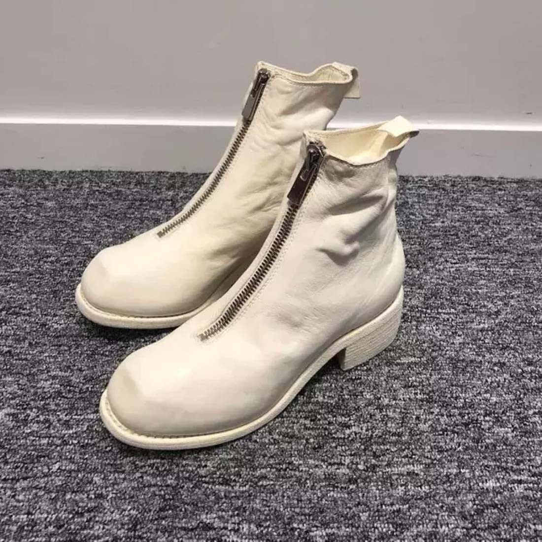 Guidi Bianco Ankle Boots In Luxurious Horse Leather In White