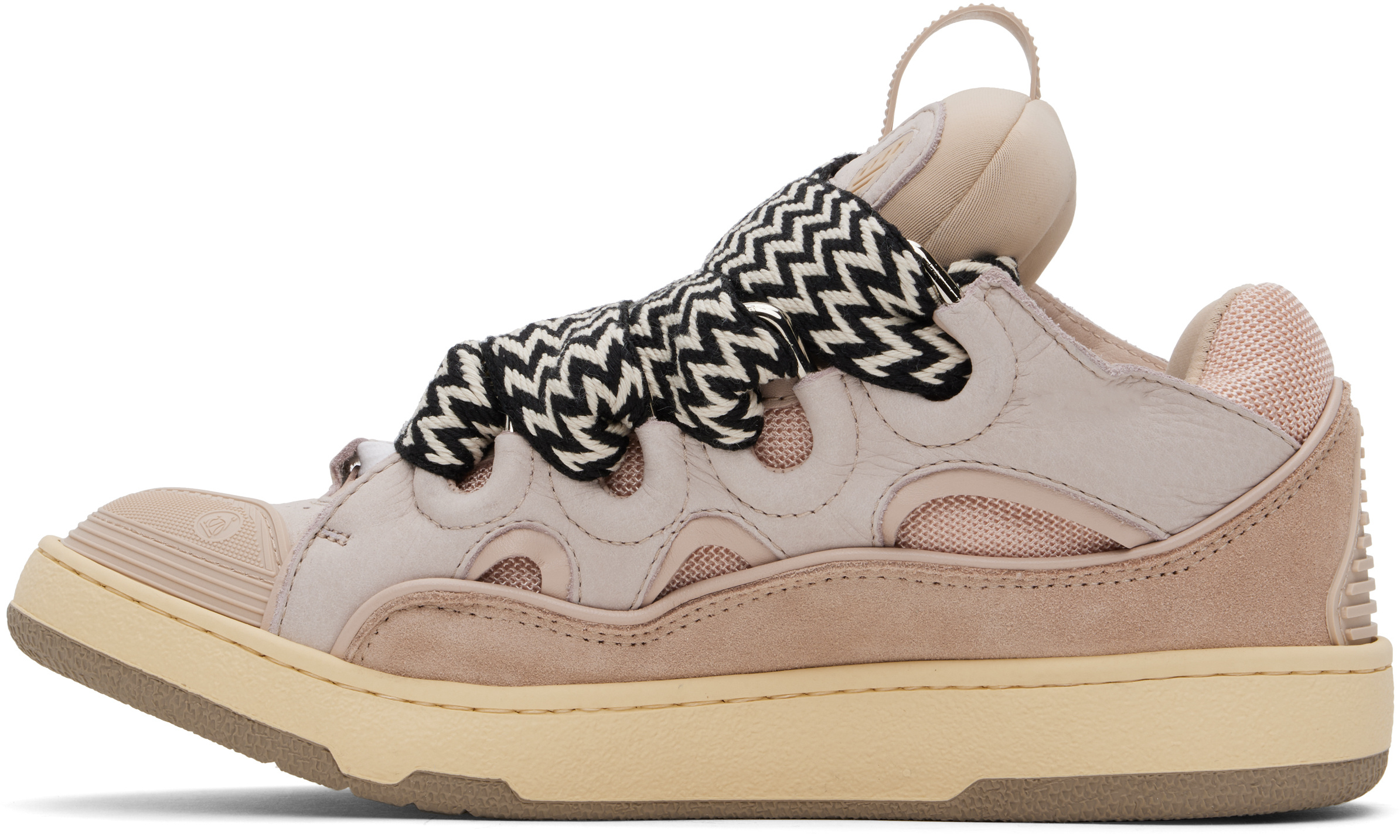 Lanvin Leather Curb Sneakers In Pink