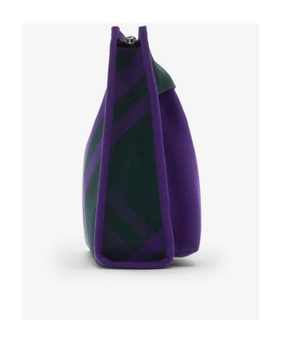 Burberry Canvas Shopping Clutch With Contrasting Trim In Purple
