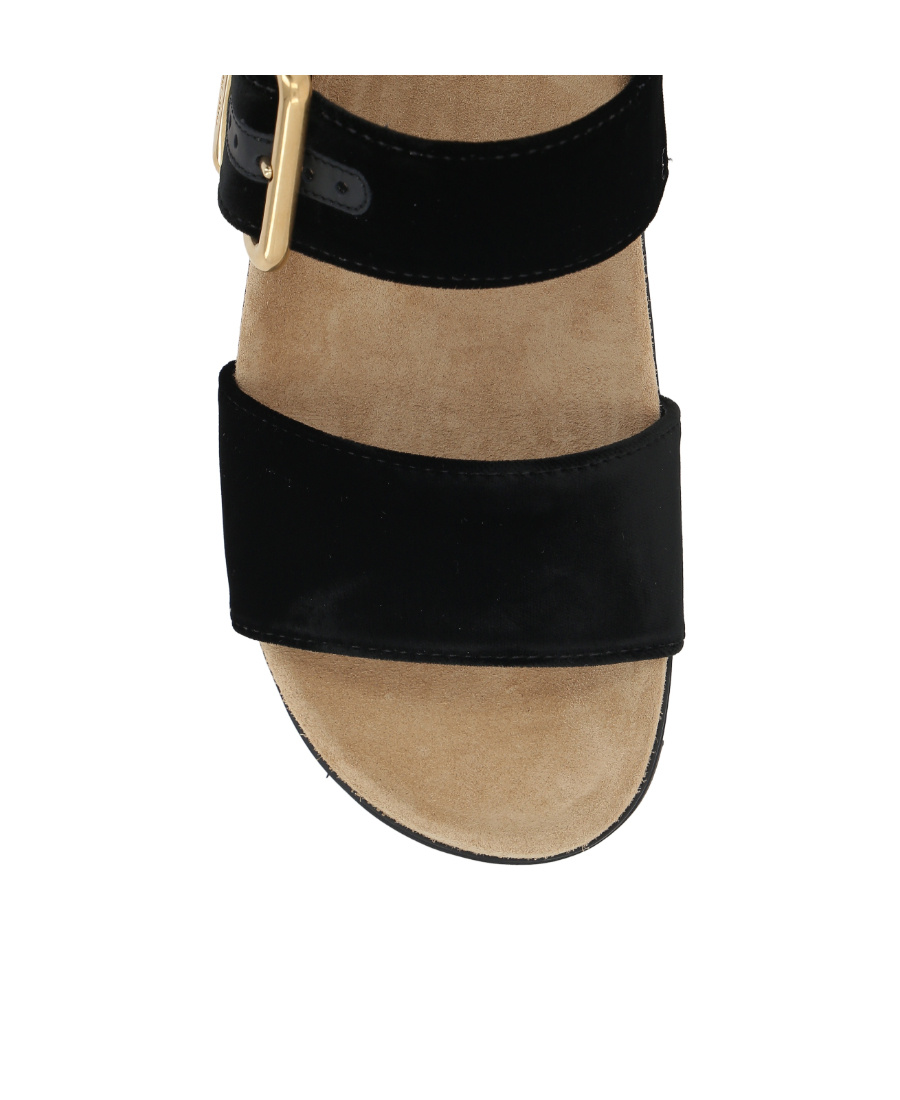 Miu Miu Suede Buckle Sandals In Black