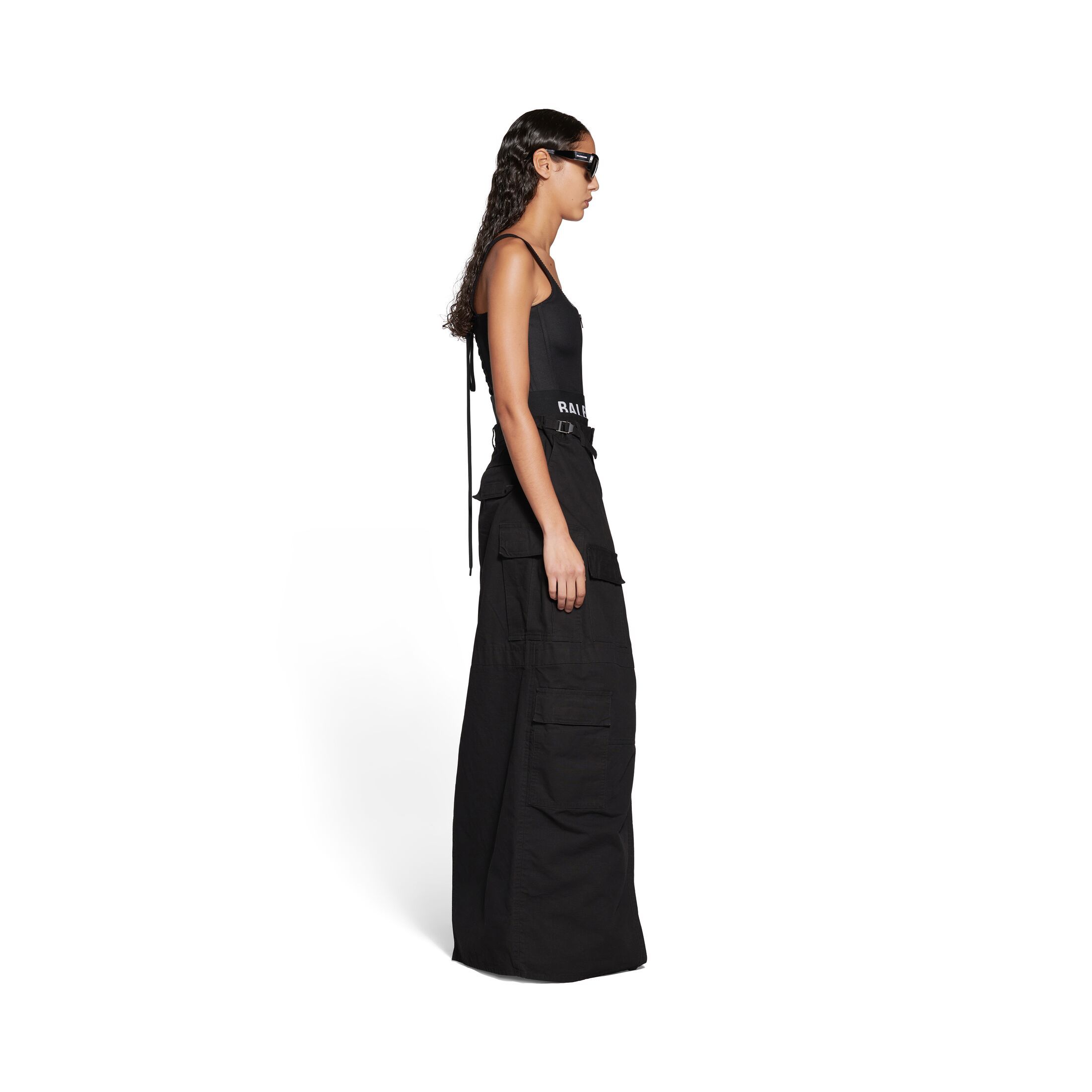 Balenciaga Cargo-pockets Slit Skirt In Black