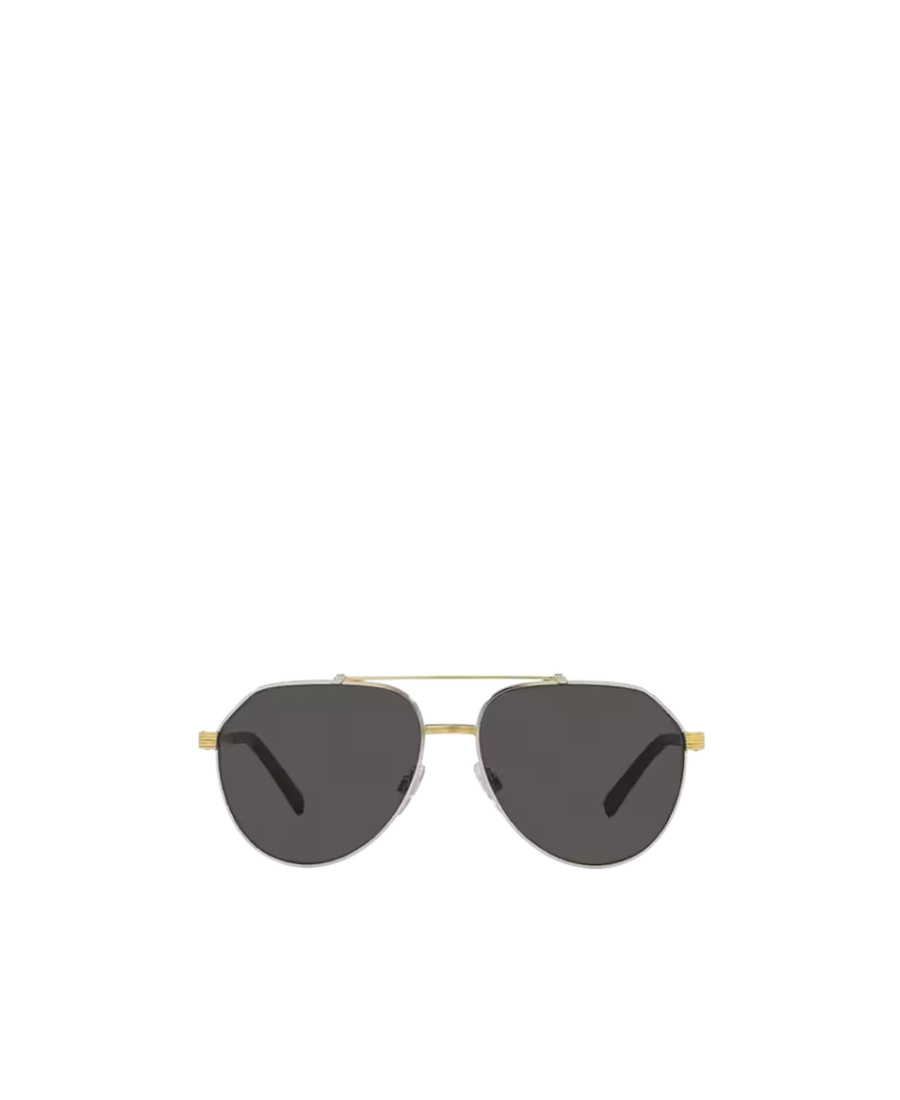 Dolce & Gabbana Gold Frame Metal Sunglasses With Gray Lenses In Black