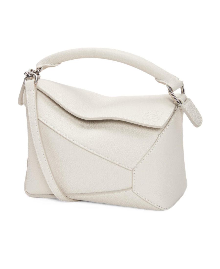 Loewe Mini Puzzle Shoulder Bag In White