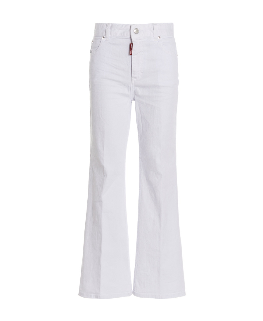 Dsquared2 White Bull Cropped Jeans In White
