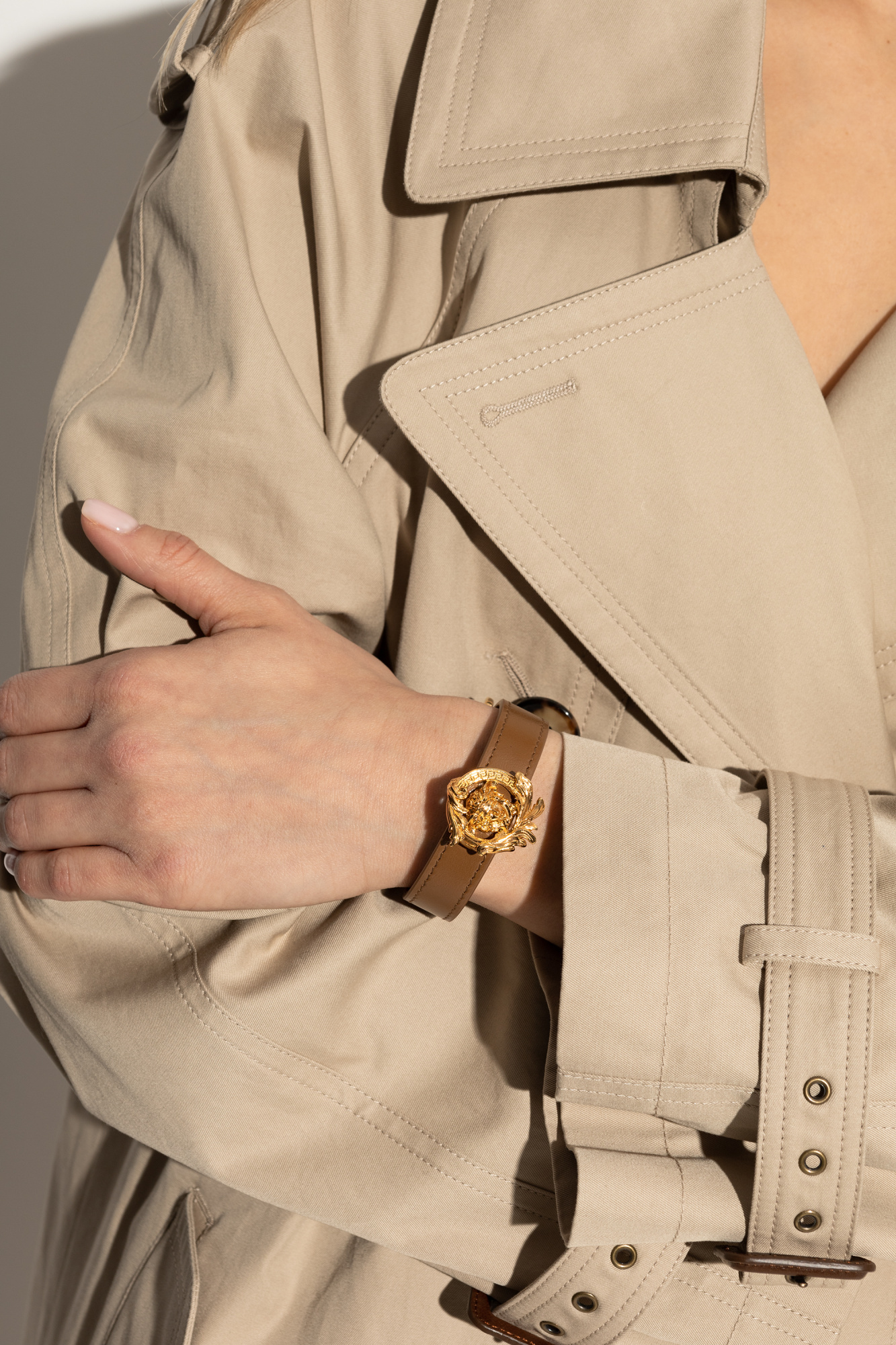 Versace Medusa-motif Bracelet In Brown