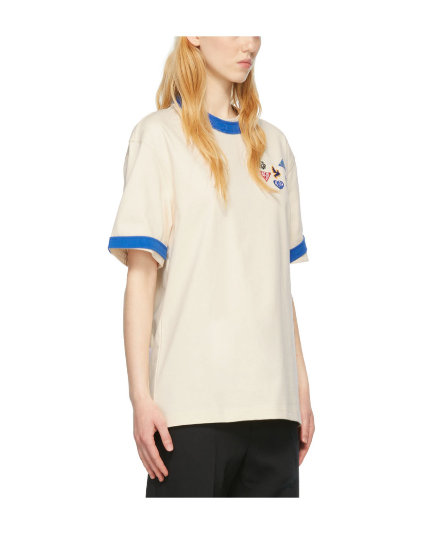 Ader Error Logo Printed T-shirt With Round Collar In White