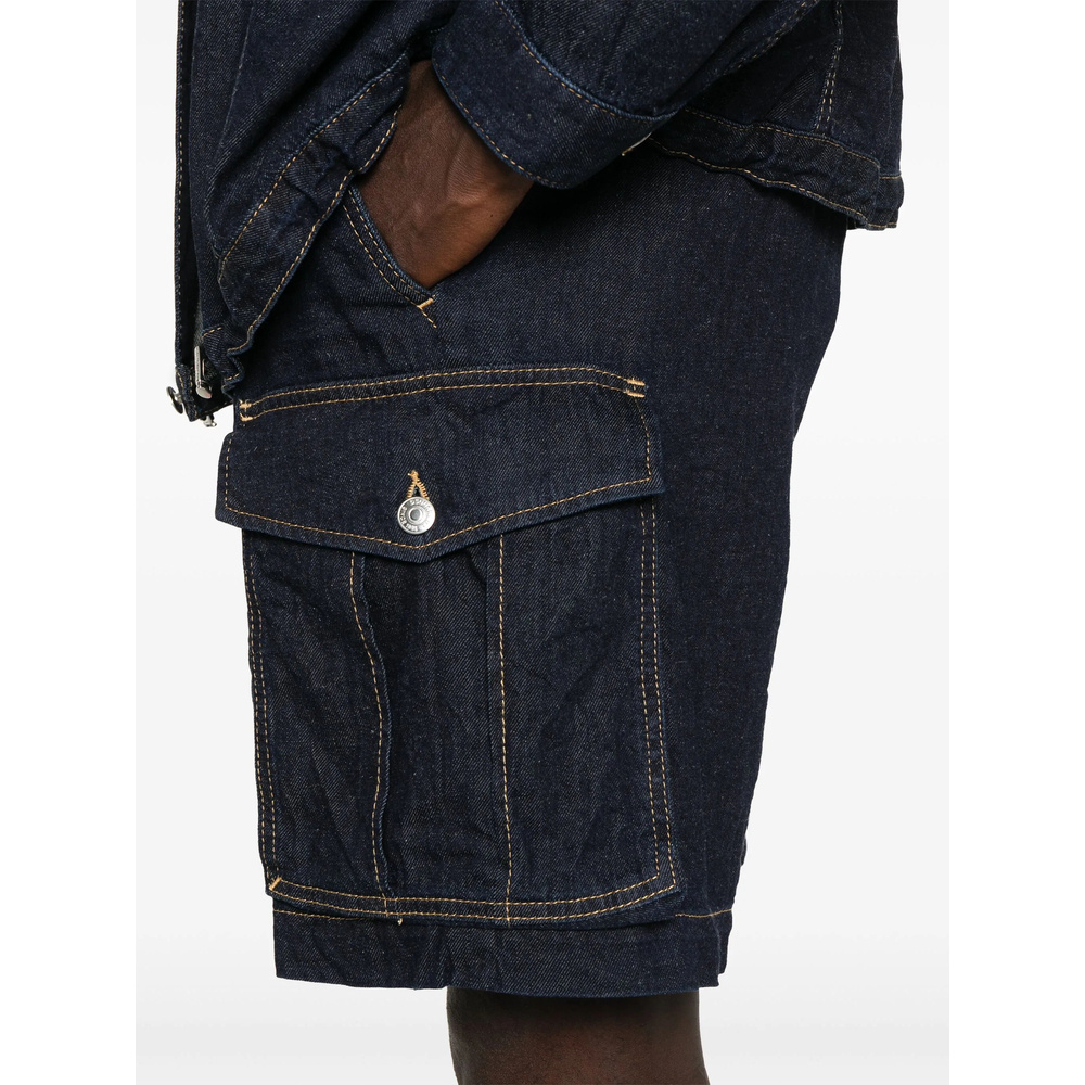 Shop Dsquared2 Denim Cargo Shorts In Black