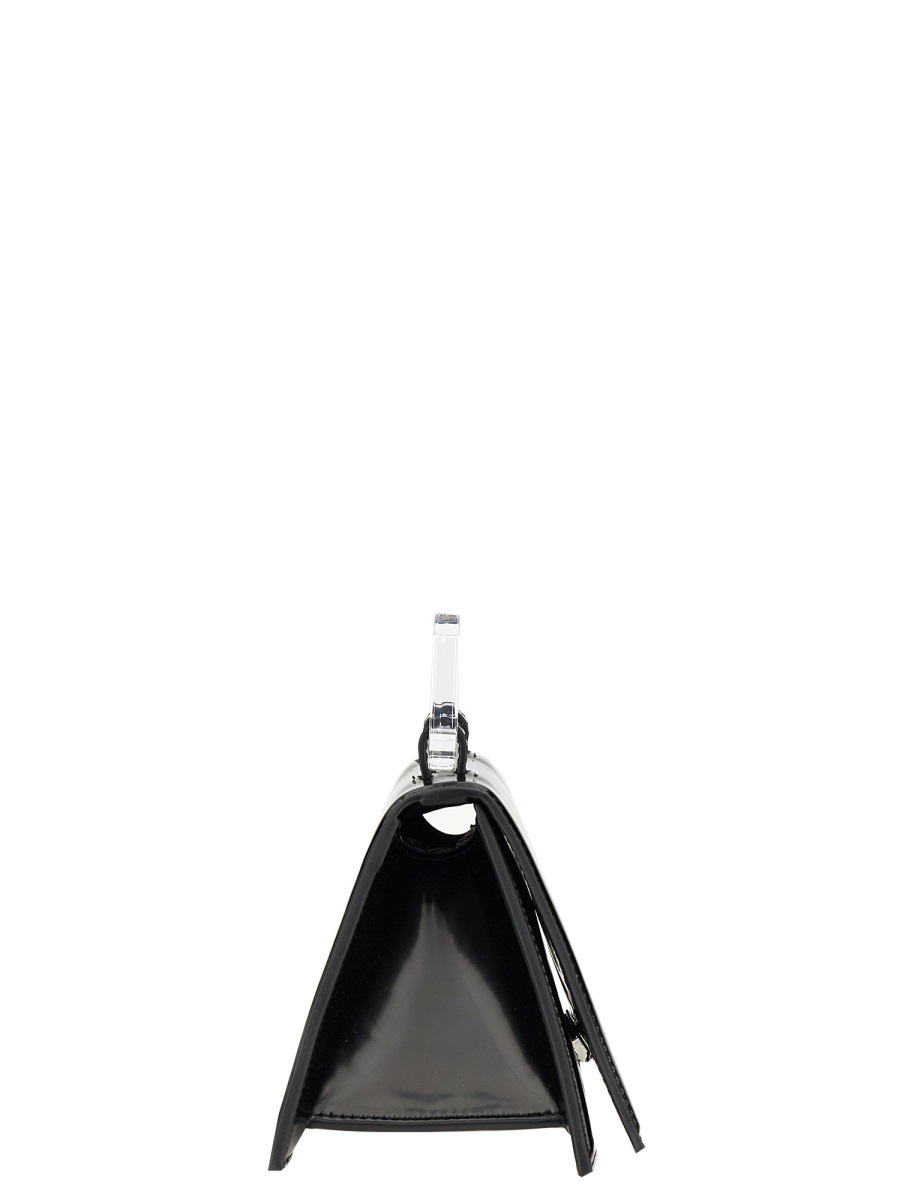 Msgm Debossed-logo Hand Bag In Black