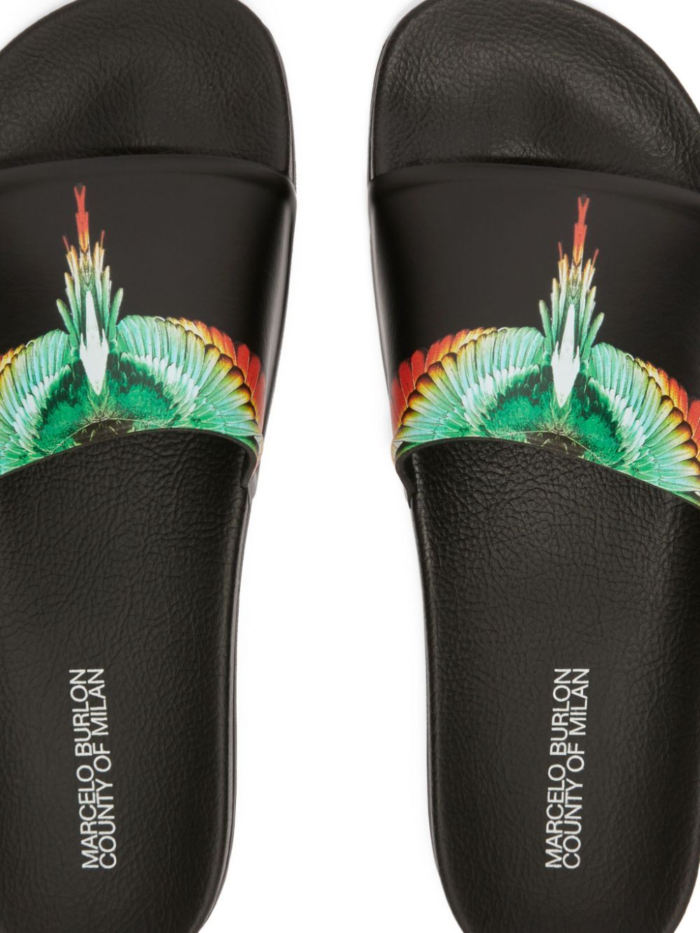Marcelo Burlon County Of Milan Icon Wings Slides In Black