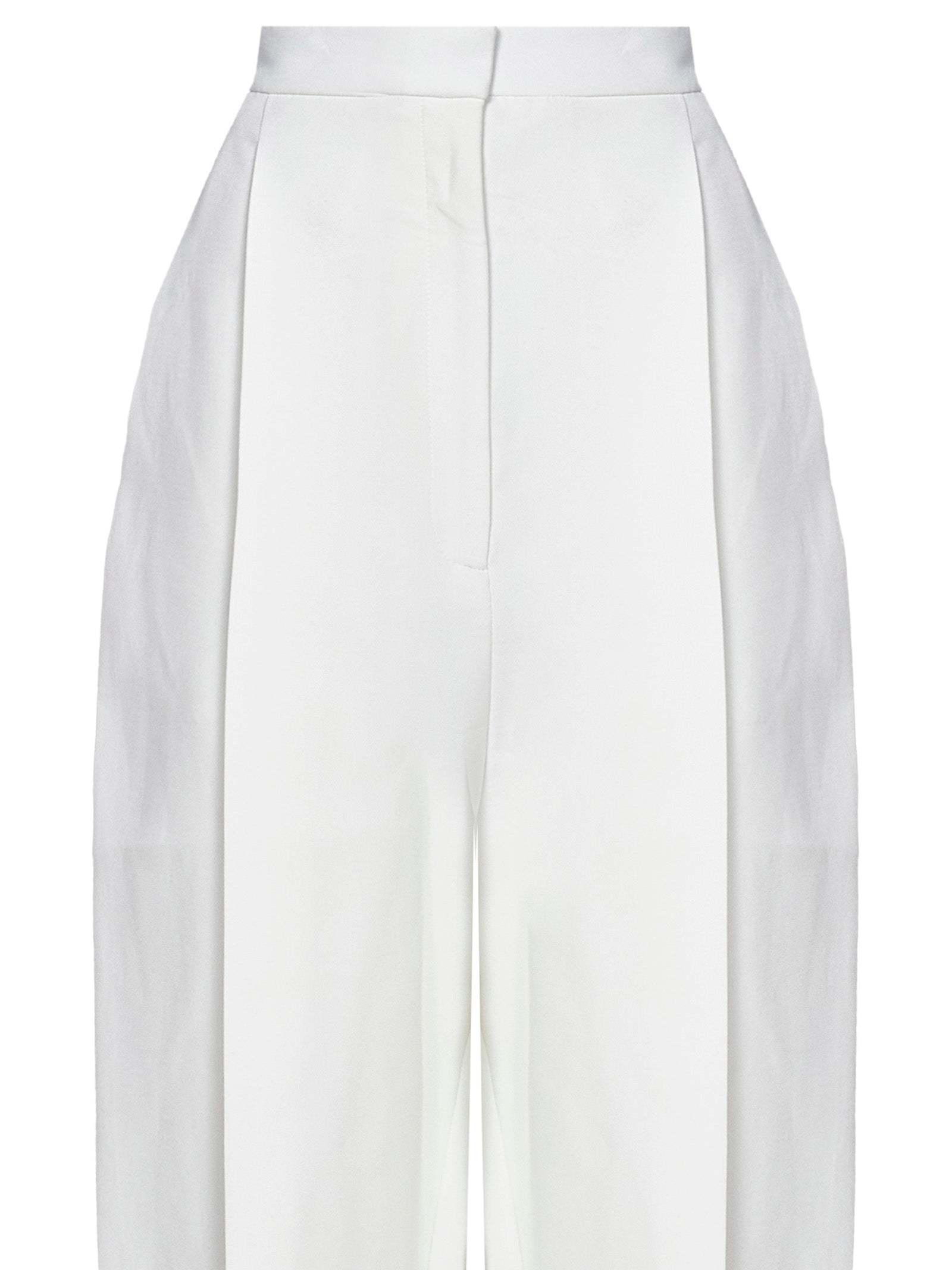 Khaite High-waisted Trousers With Bow Leg In White