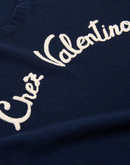 Valentino Logo-embroidered Wool Sweater In Black