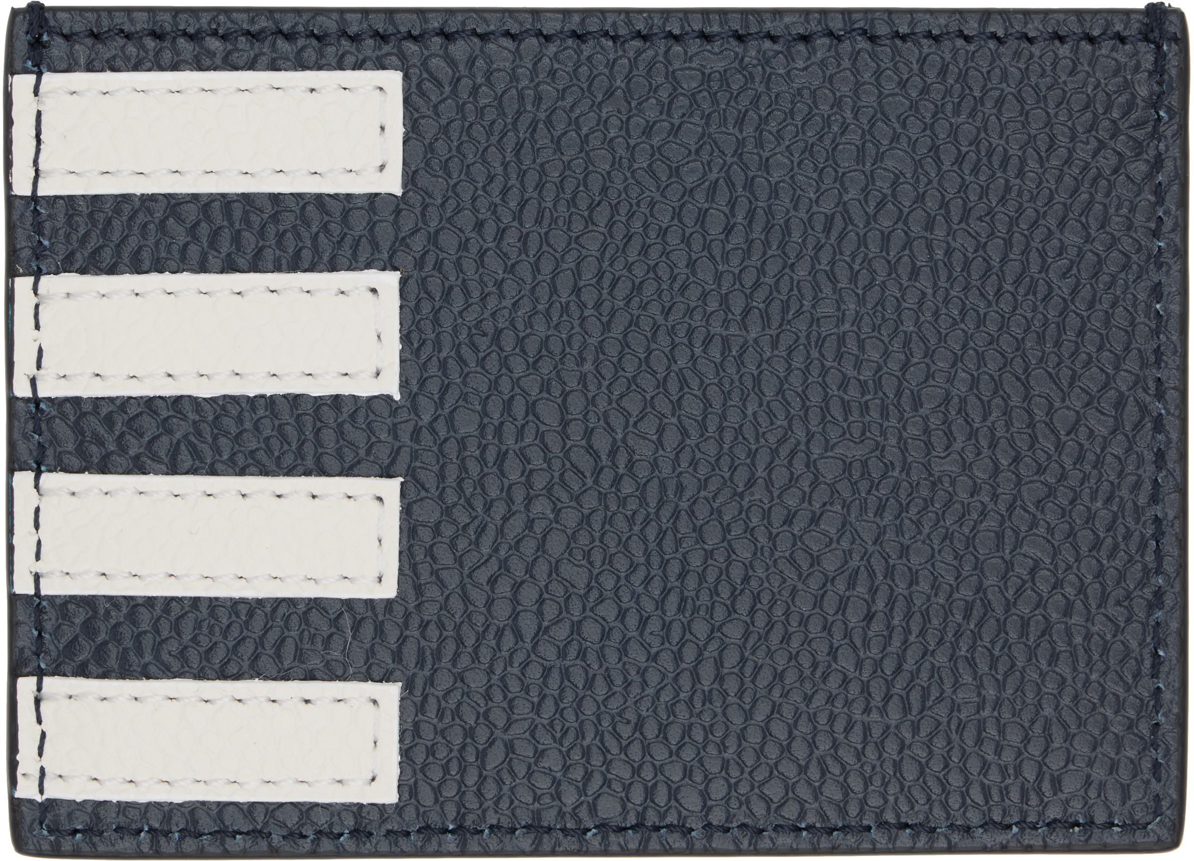 Thom Browne Navy Side 4-bar Stripe Card Holder In Blue