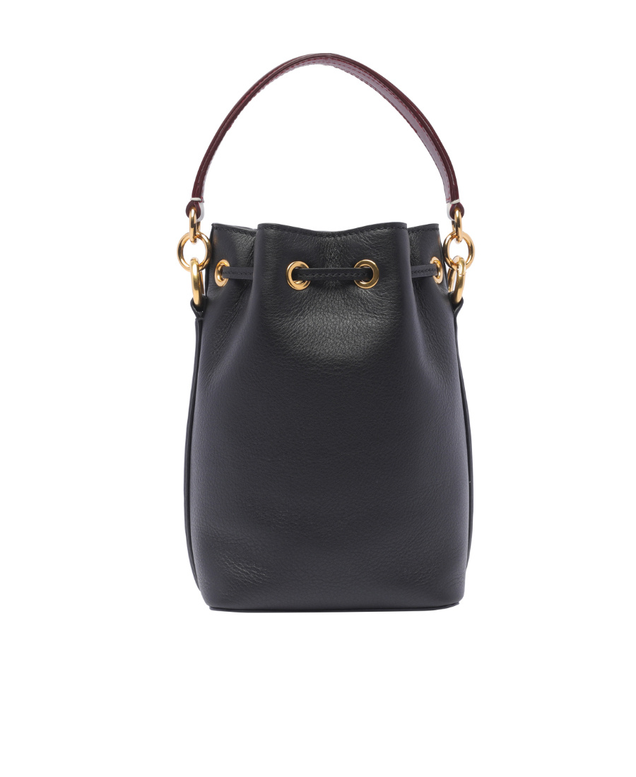 Bally Logo Printed Drawstring Bucket Bag In Black