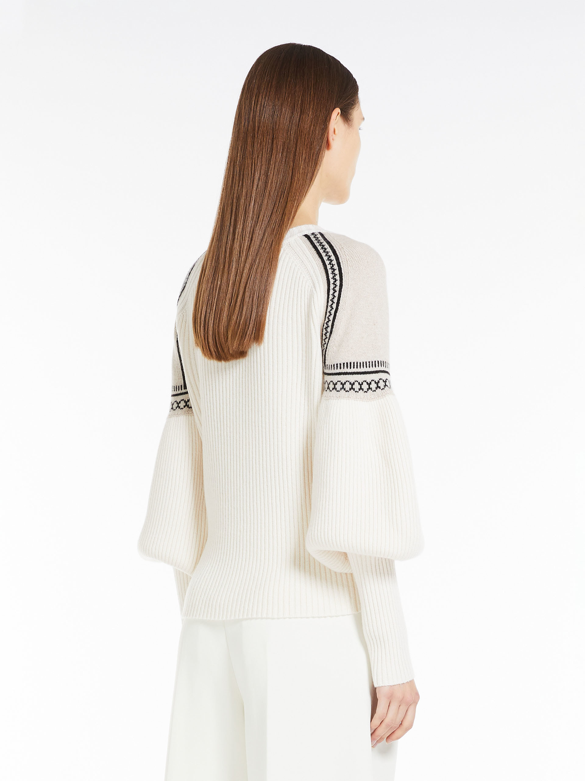 Shop Max Mara Wool Cashmere Knitted Sweater In White