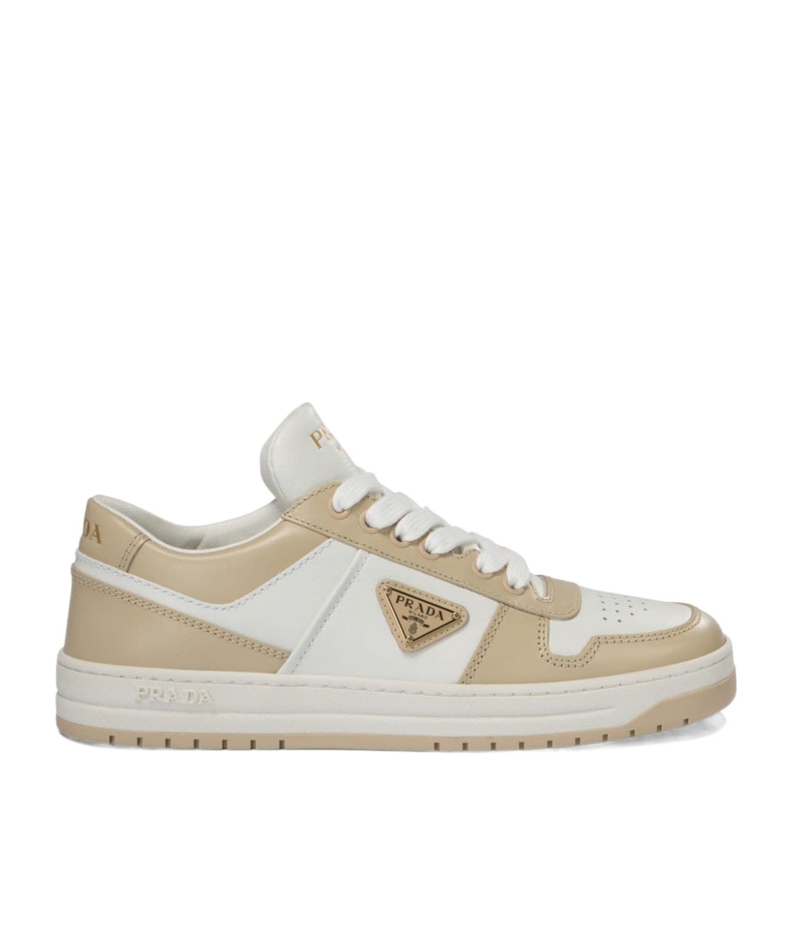 Prada Women Downtown Two-tone Sneakers In Nude