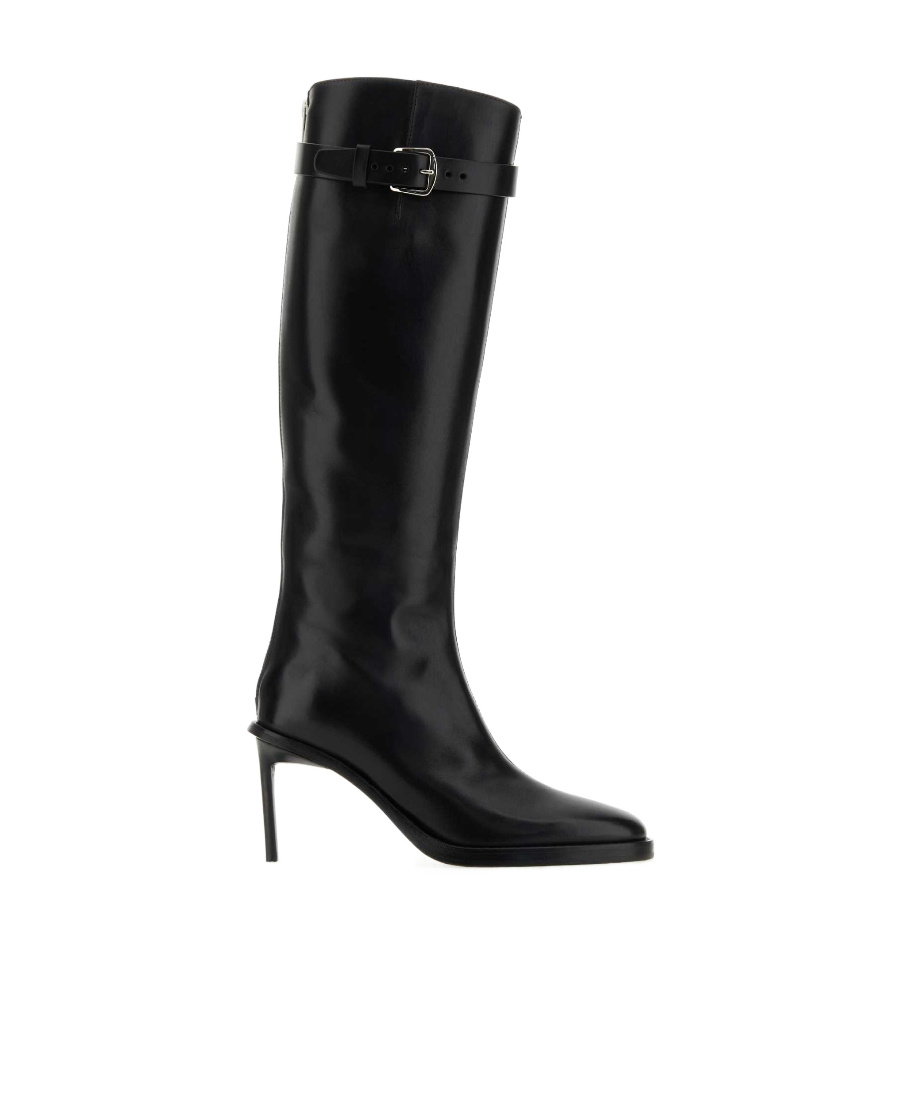 Ann Demeulemeester Edmunda Buckled Leather Knee Boots In Black