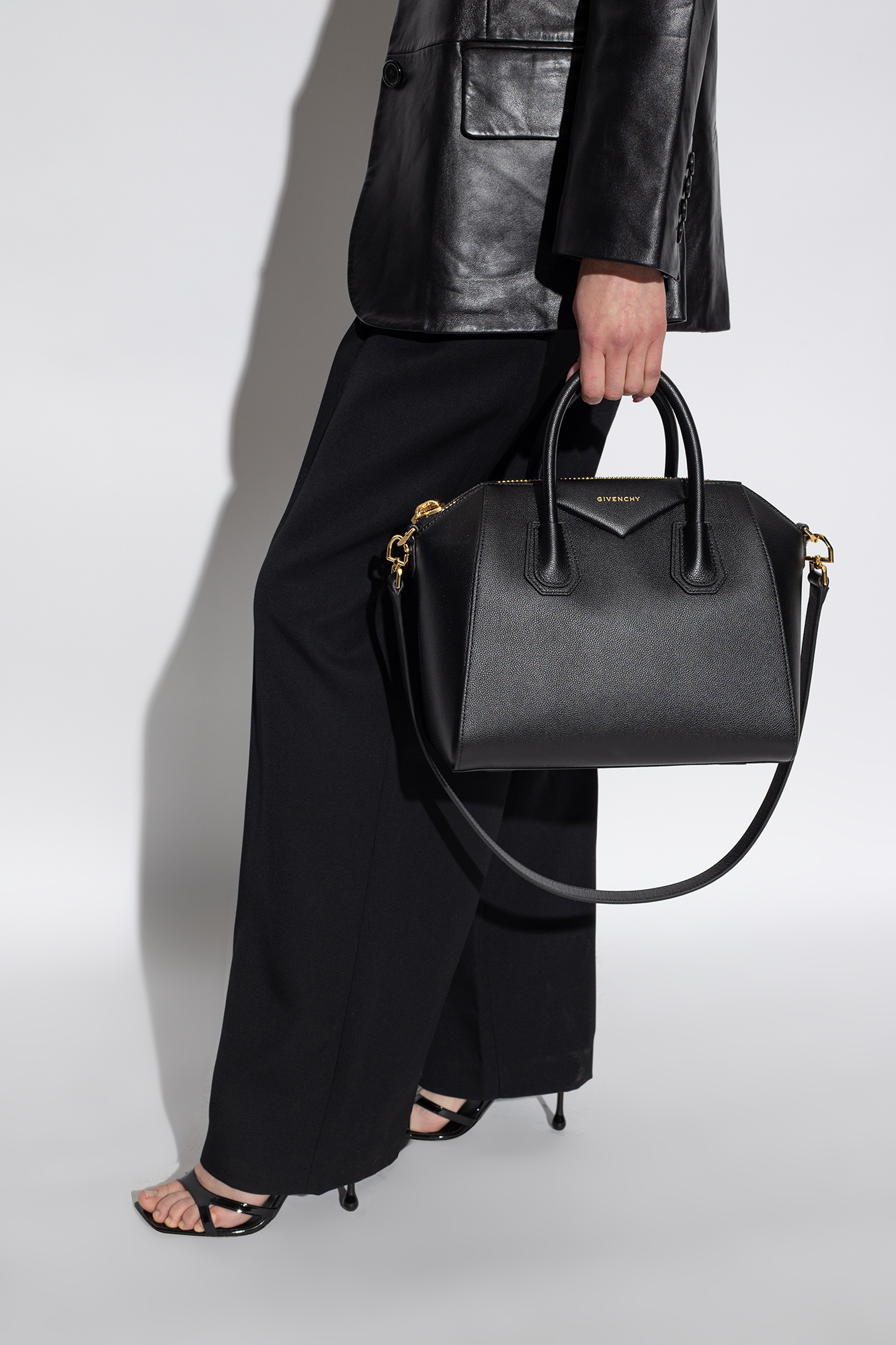 Givenchy Versatile Compact Tote Bag With Adjustable Strap In Black