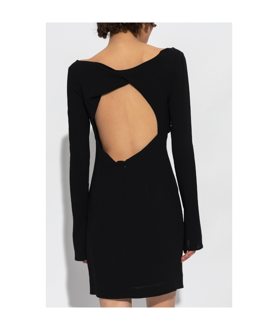 Blumarine Long-sleeve V-neck Minidress In Black
