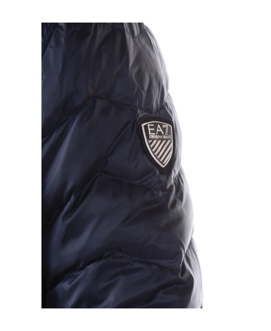 Ea7 Logo Down Jacket In Black