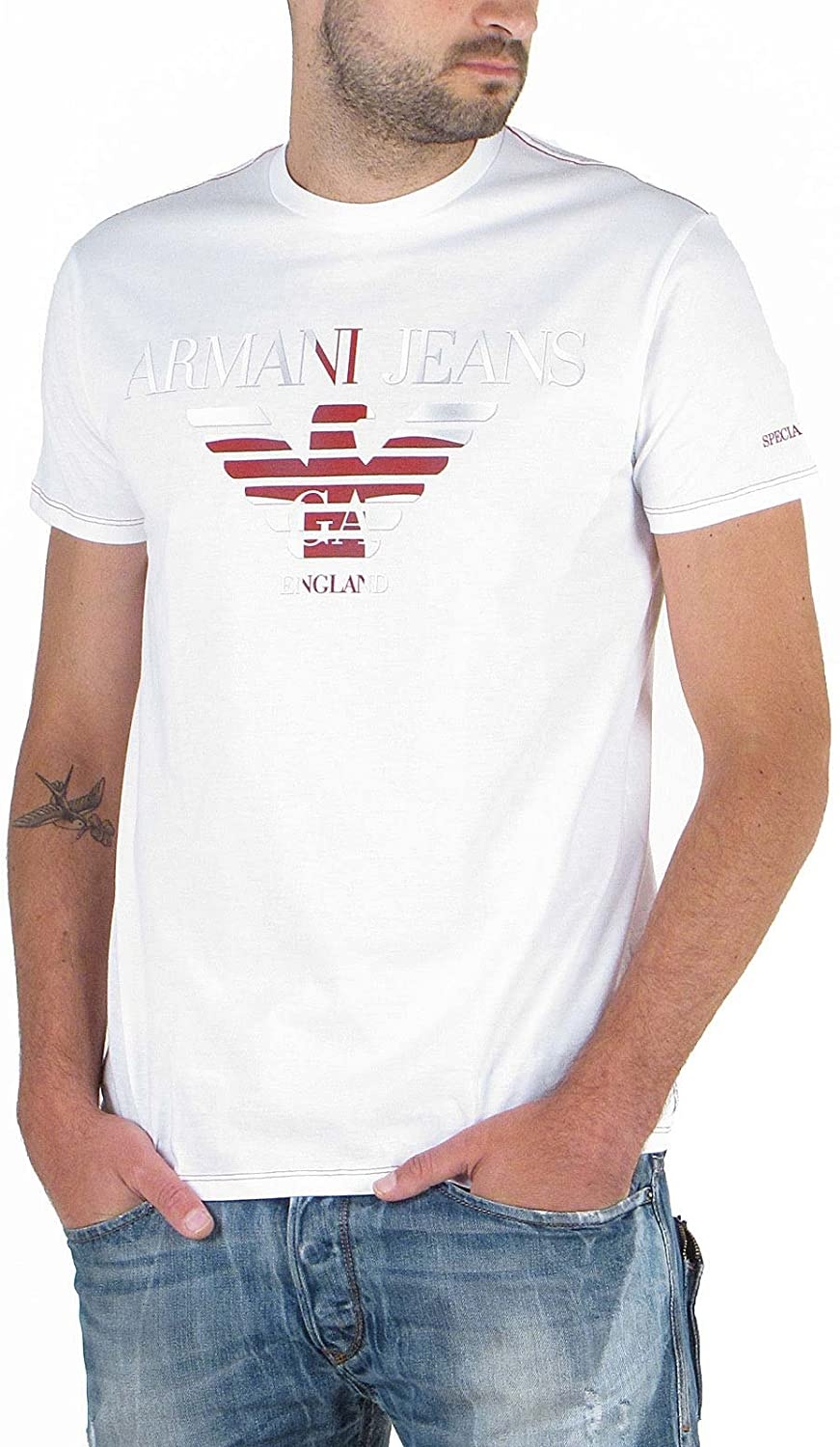 Armani Jeans Logo Details T-shirt In White