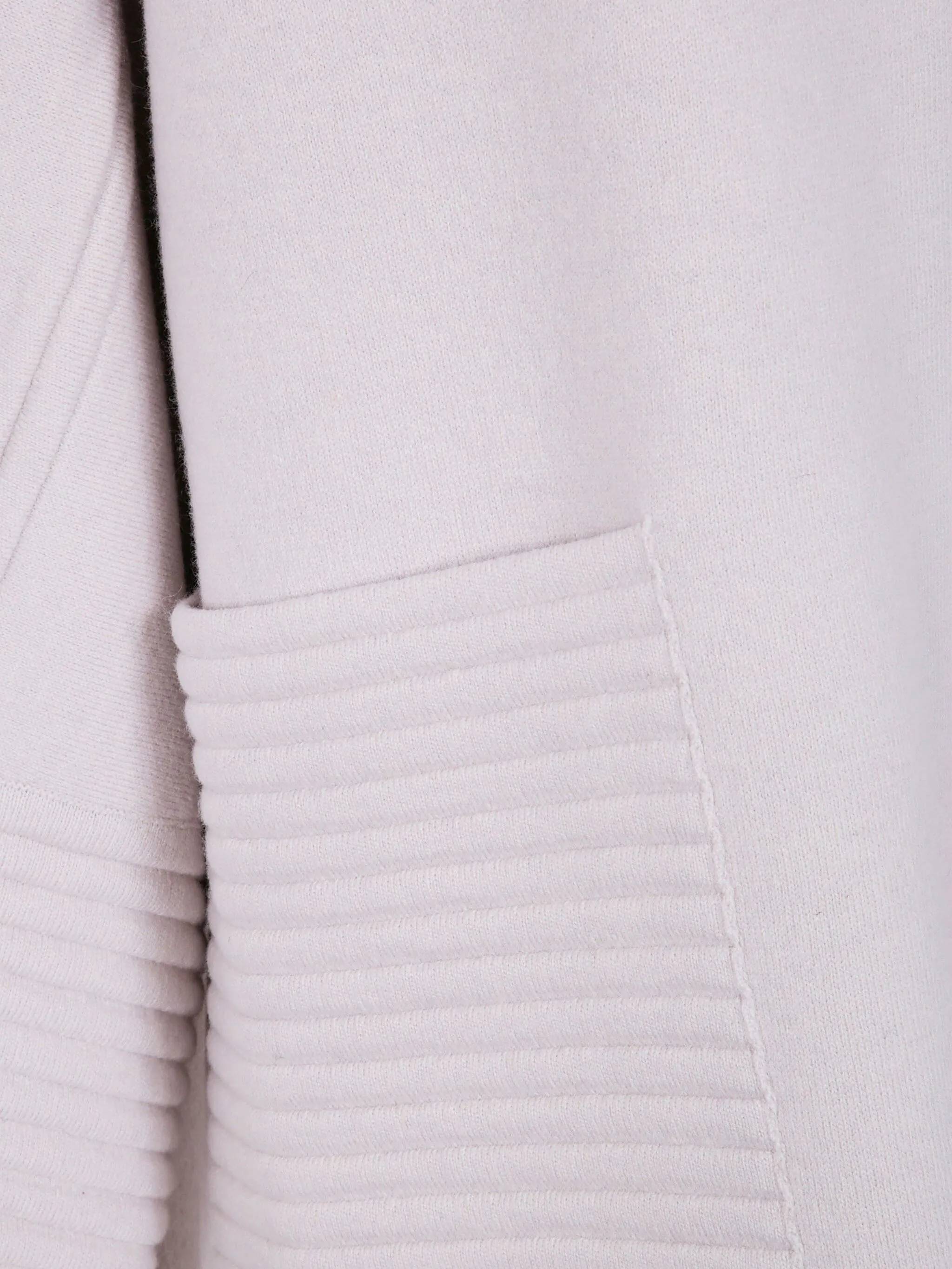 D Exterior Ribbed-panel Zip-front Coat In Gray