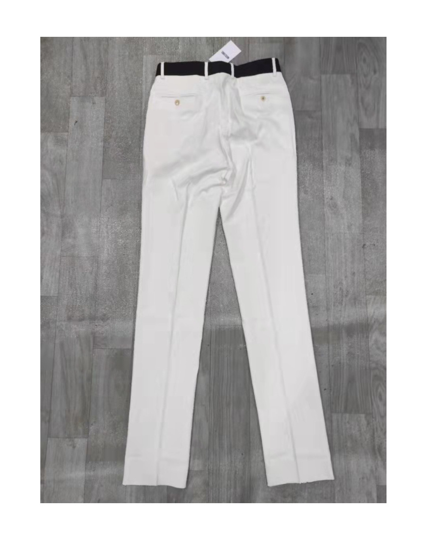 Moschino Logo Straight Casual Pants In White