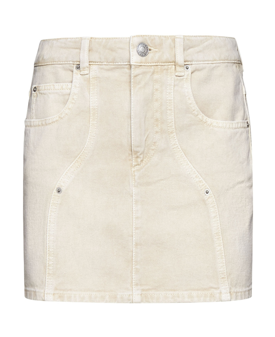 Isabel Marant Étoile Marant Etoile Vesna Denim Mini Skirt In White