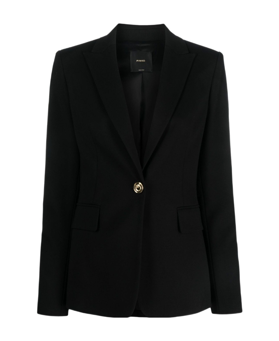 Pinko Notched-lapels Single-breasted Blazer In Black