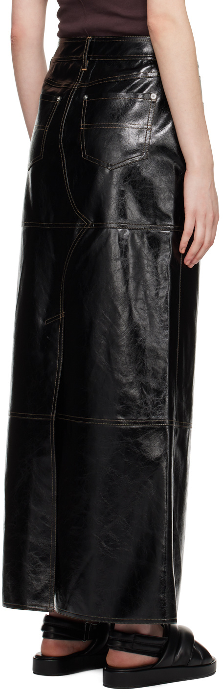Stand Studio Faux Leather Skirt With Belt Loops In Black