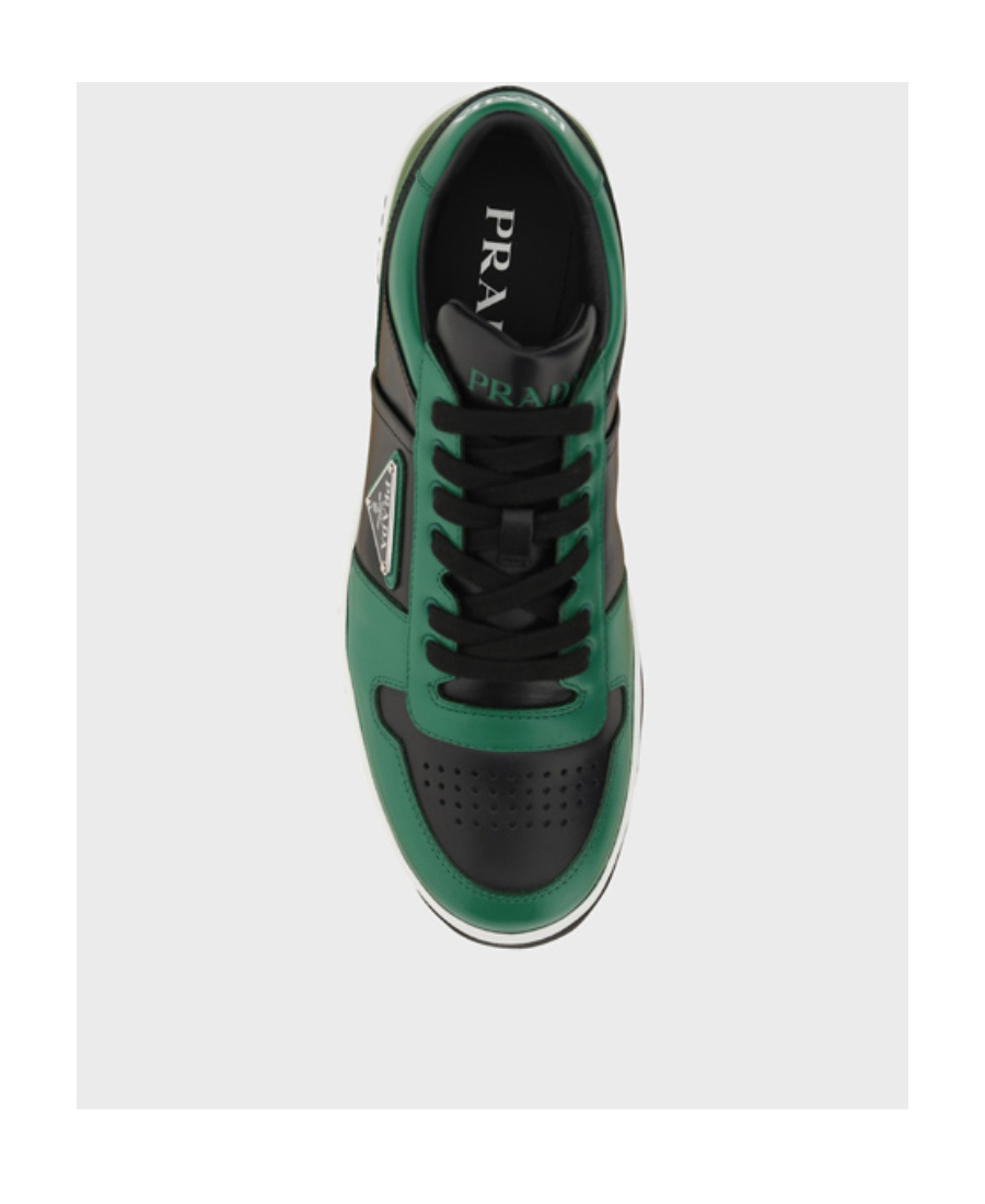 Prada Low-top Sneakers With Textured Panels In Black