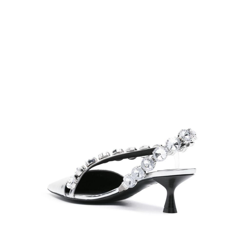 Stella Mccartney Iconic Crystal 50mm Pumps In White