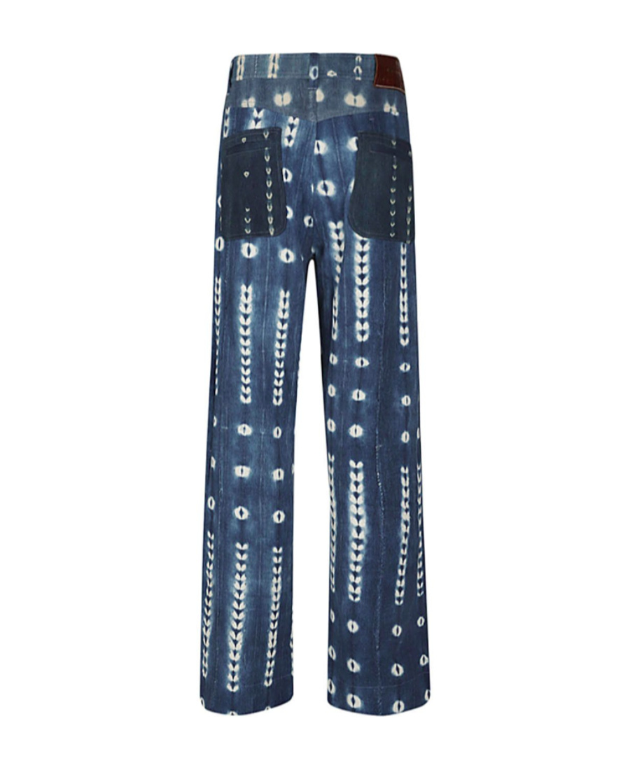 Wales Bonner Denim Jeans Tie-dye Miles In Blue