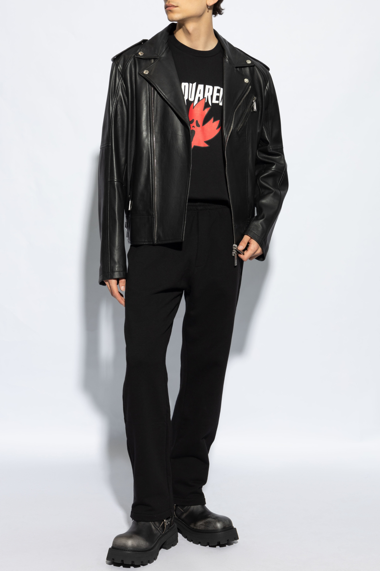 Dsquared2 Logo-print Cotton Track Pants In Black