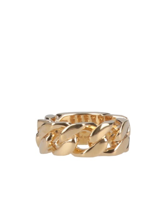 Mm6 Maison Margiela Minimal Chain-link Ring In Yellow