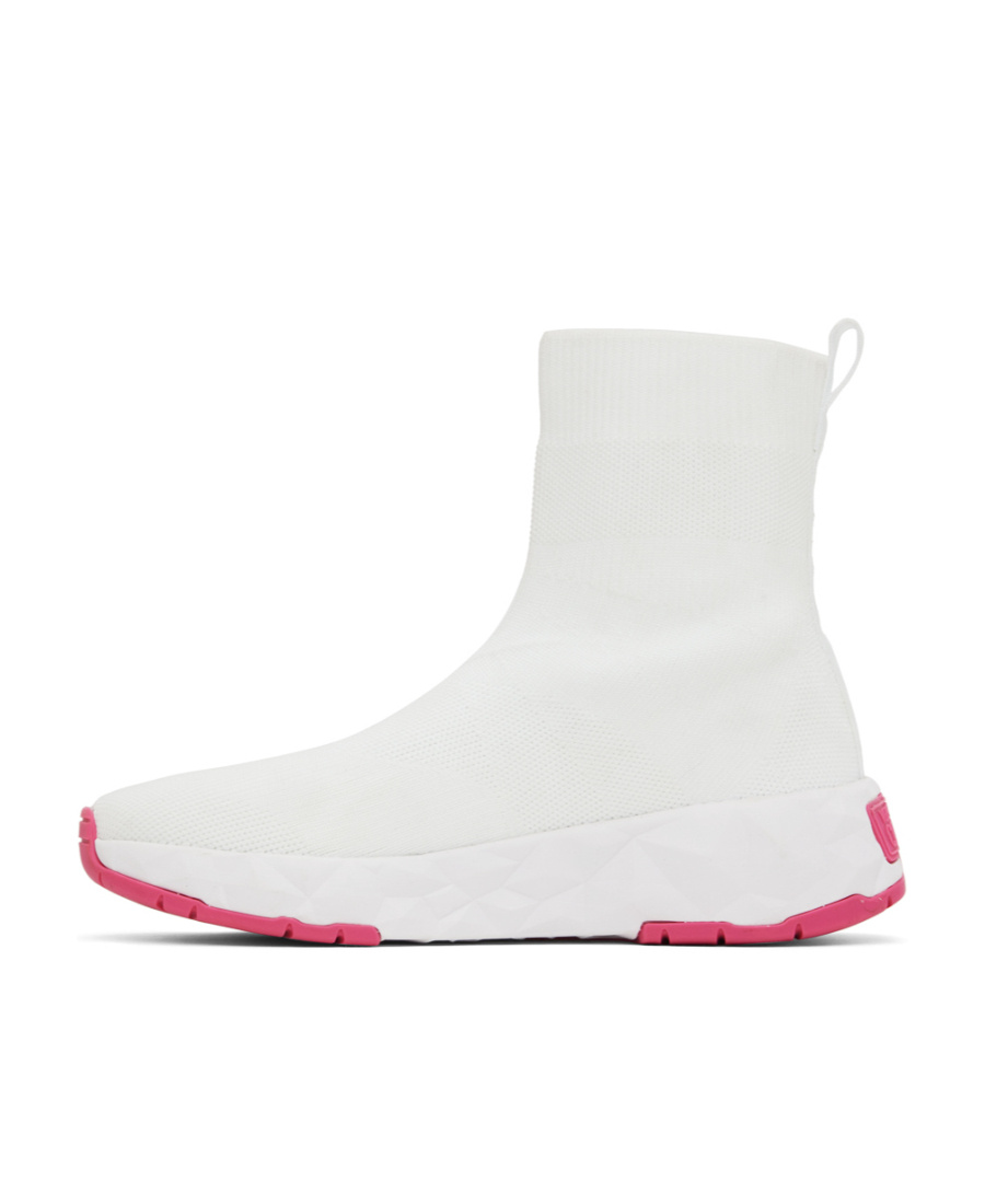 Versace Jeans Logo High-top Leisure Sports Shoes In White